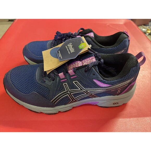 Size 7- ASICS Gel Venture 8 Midnight Pure Silver Purple New - Picture 1 of 8